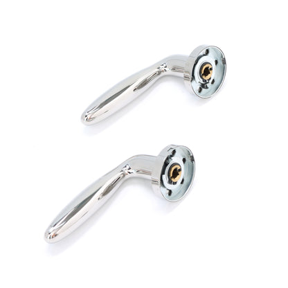 Superior Sirius Lever on Round Rose Bathroom Handle Set - Polished Stainless Steel