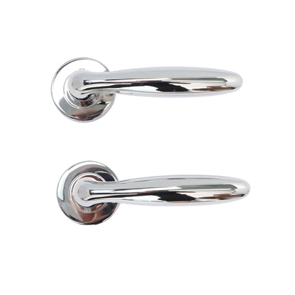 Superior Sirius Lever on Round Rose Bathroom Handle Set - Polished Stainless Steel