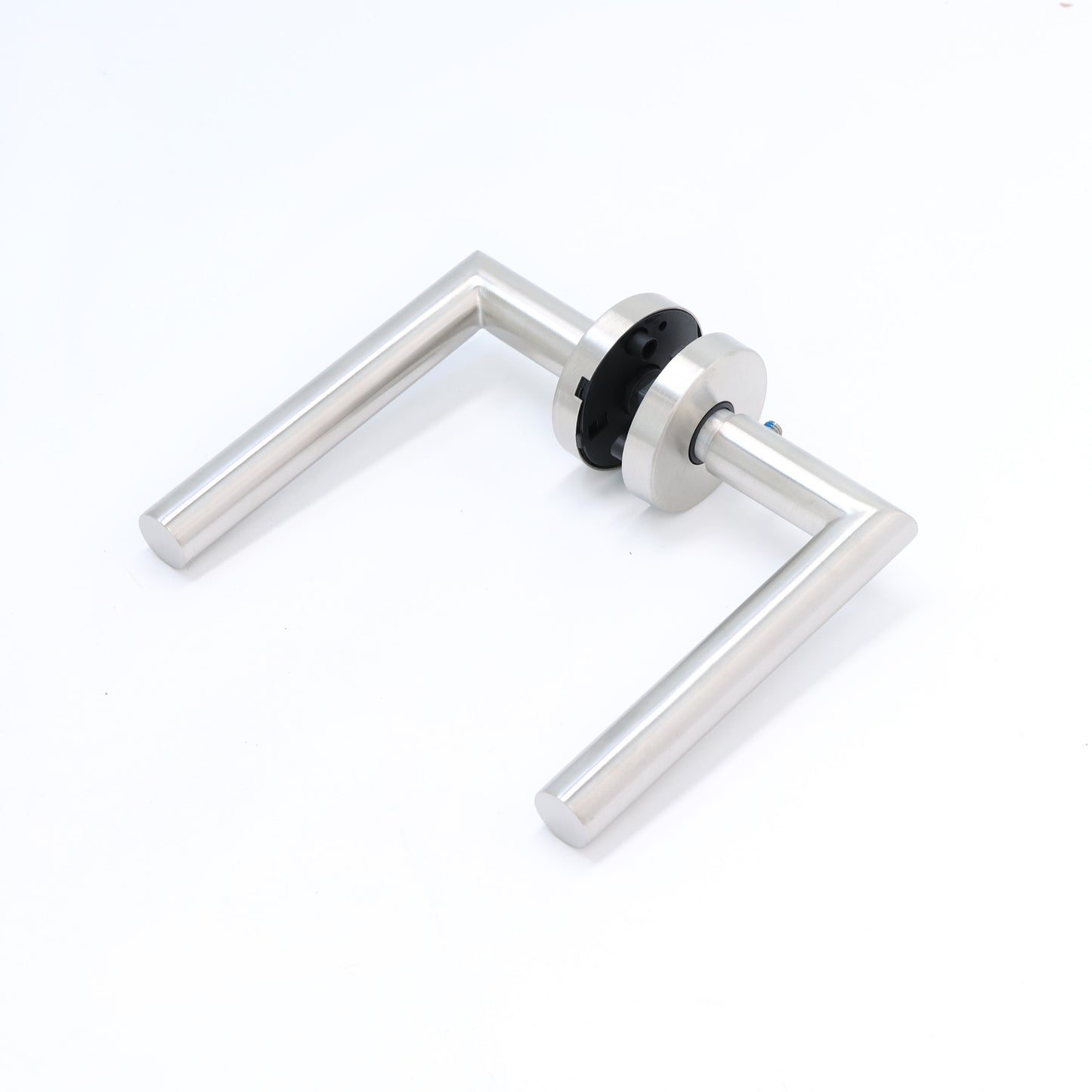 Lifestyle Alpha Lever on Round Rose Handle Set - Satin Nickel