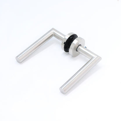 Lifestyle Alpha Lever on Round Rose Handle Set - Satin Nickel