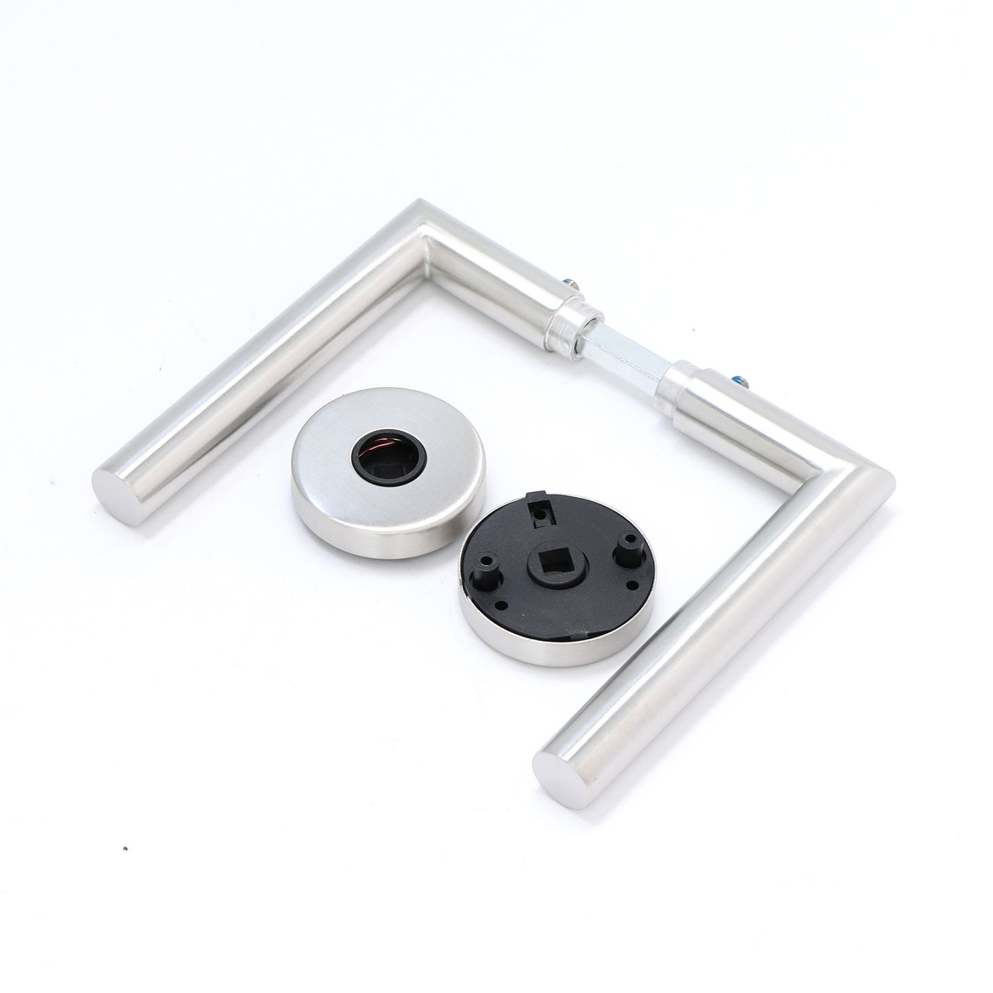 Lifestyle Alpha Lever on Round Rose Handle Set - Satin Nickel