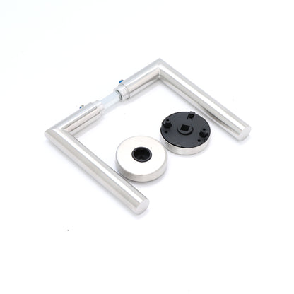 Lifestyle Alpha Lever on Round Rose Handle Set - Satin Nickel