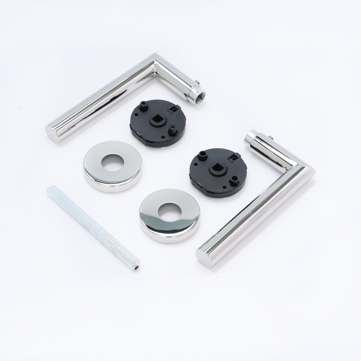 Lifestyle Alpha Lever on Round Rose Handle Set - Polished Chrome