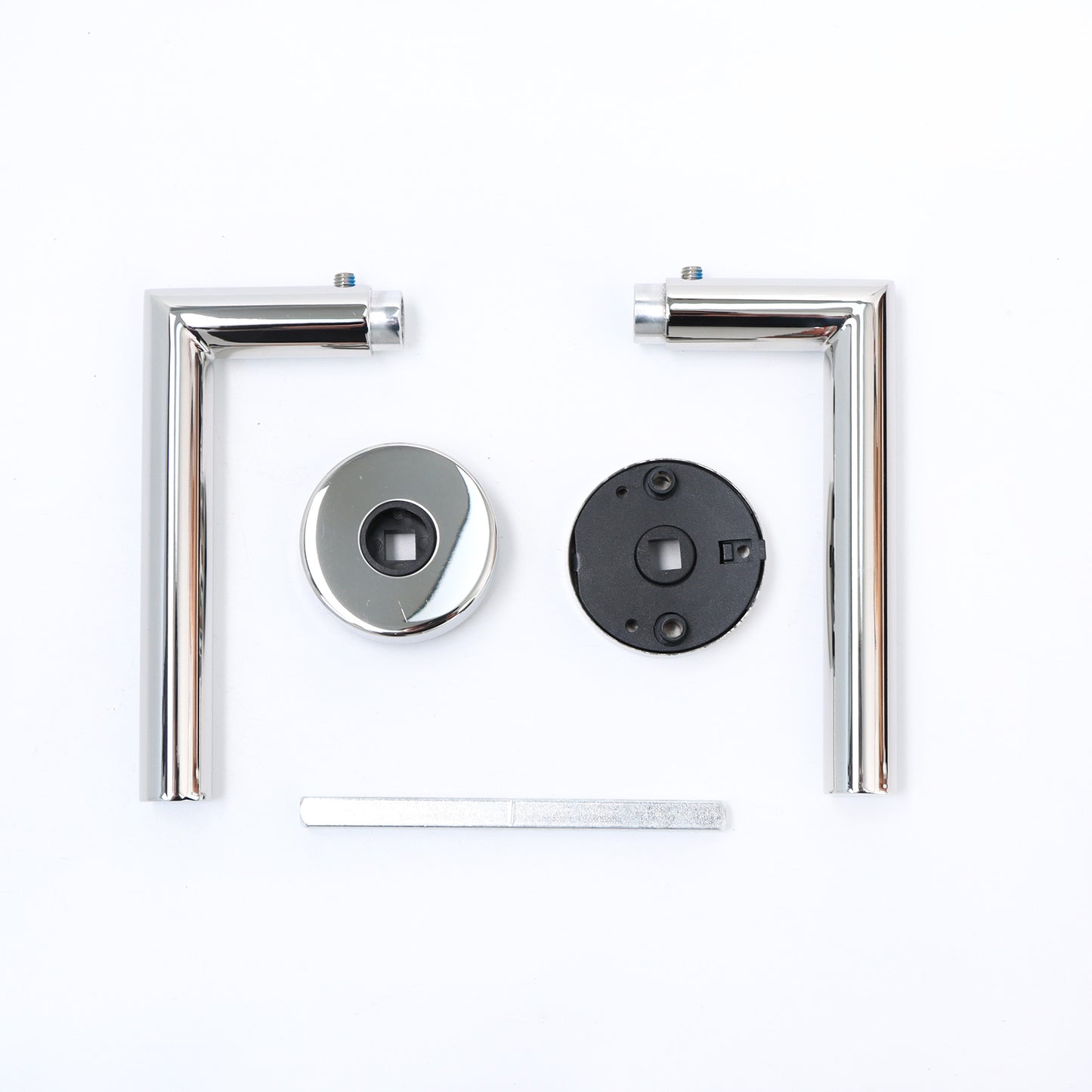 Lifestyle Alpha Lever on Round Rose Handle Set - Polished Chrome