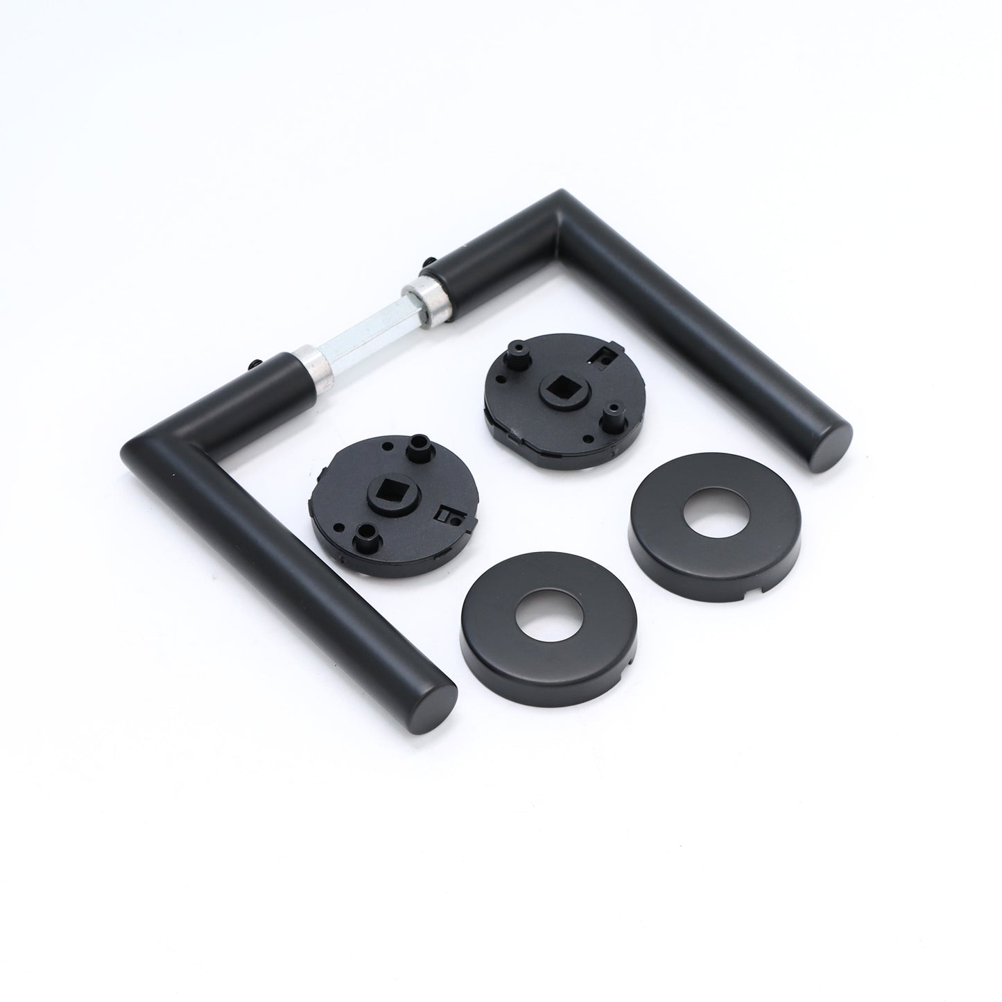 Lifestyle Alpha Lever on Round Rose Handle Set - Matt Black