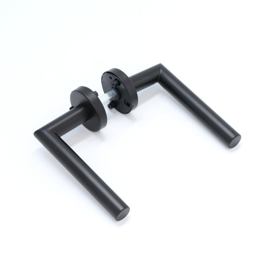 Lifestyle Alpha Lever on Round Rose Handle Set - Matt Black