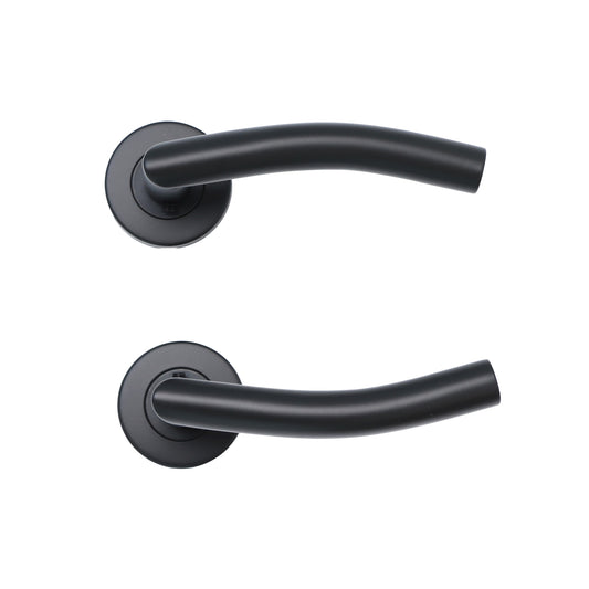 Superior Miranda Lever on Round Rose Handle Set - Matt Black