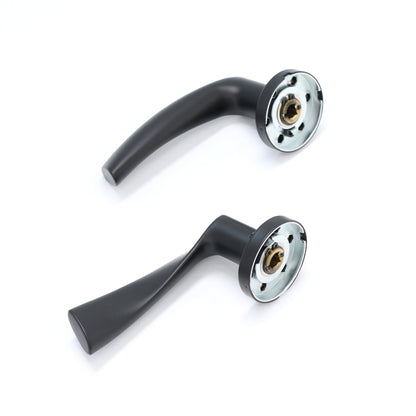 Superior Vega Lever on Round Rose Bathroom Handle Set - Matt Black
