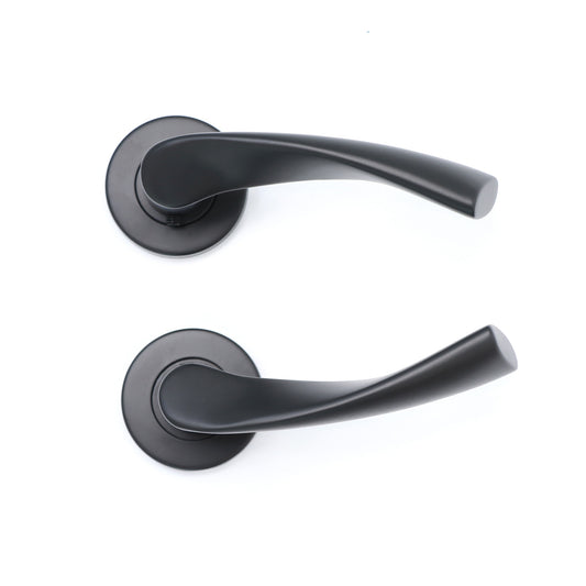 Superior Vega Lever on Round Rose Handle Set - Matt Black