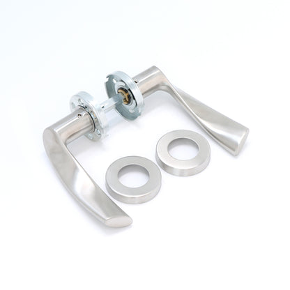 Superior Vega Lever on Round Rose Handle Set - Satin Stainless Steel