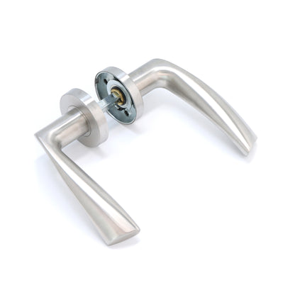Superior Vega Lever on Round Rose Handle Set - Satin Stainless Steel