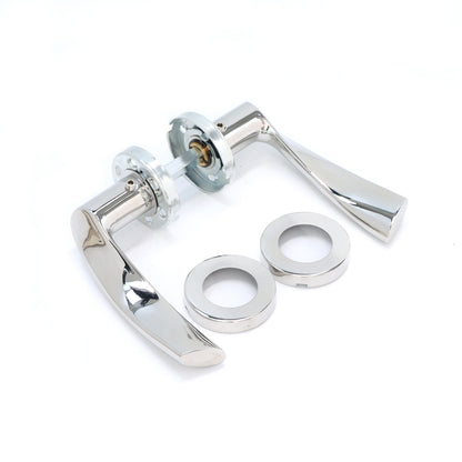 Superior Vega Lever on Round Rose Handle Set - Polished Stainless Steel