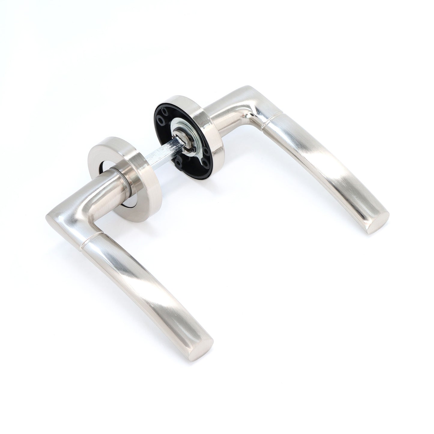 Lifestyle Alcor Lever on Round Rose Handle Set - Satin Nickel