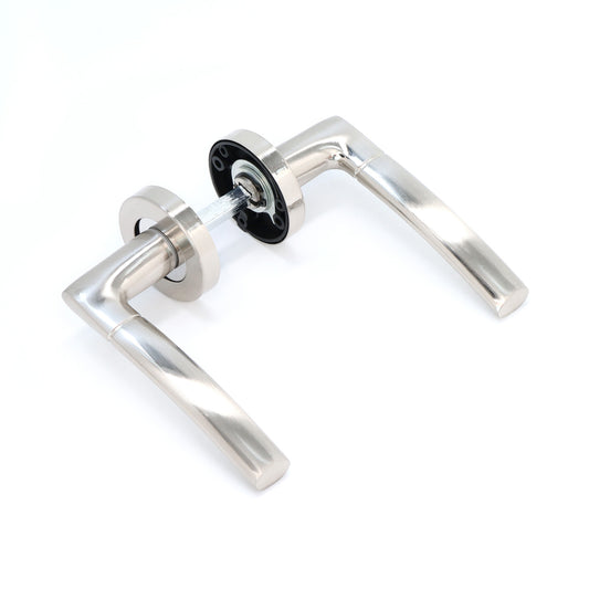 Lifestyle Alcor Lever on Round Rose Handle Set - Satin Nickel