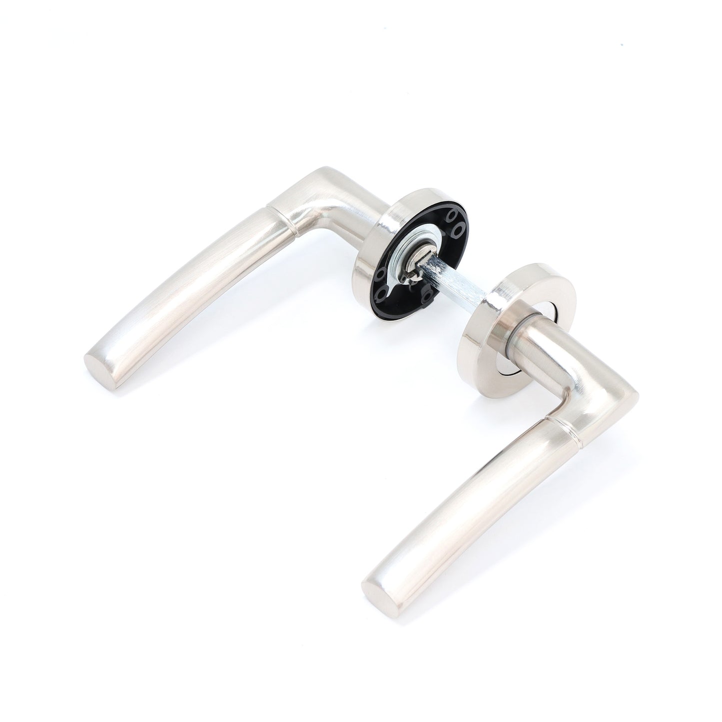 Lifestyle Alcor Lever on Round Rose Handle Set - Satin Nickel