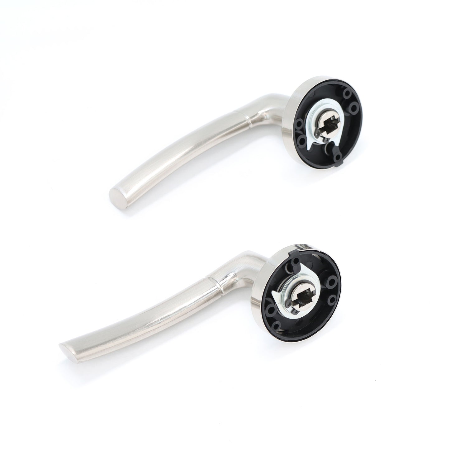Lifestyle Alcor Lever on Round Rose Handle Set - Satin Nickel