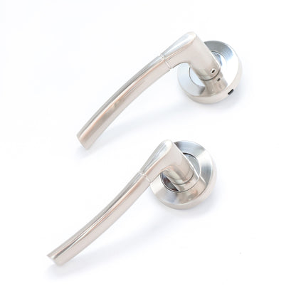 Lifestyle Alcor Lever on Round Rose Handle Set - Satin Nickel