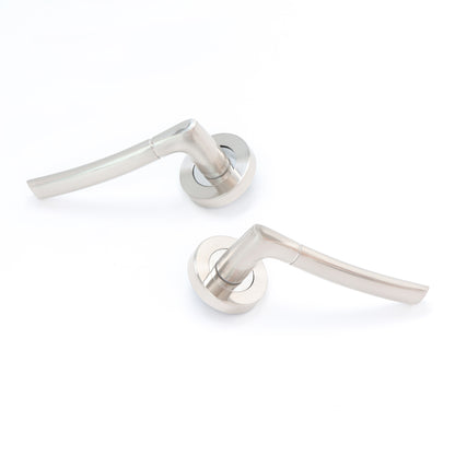Lifestyle Alcor Lever on Round Rose Handle Set - Satin Nickel