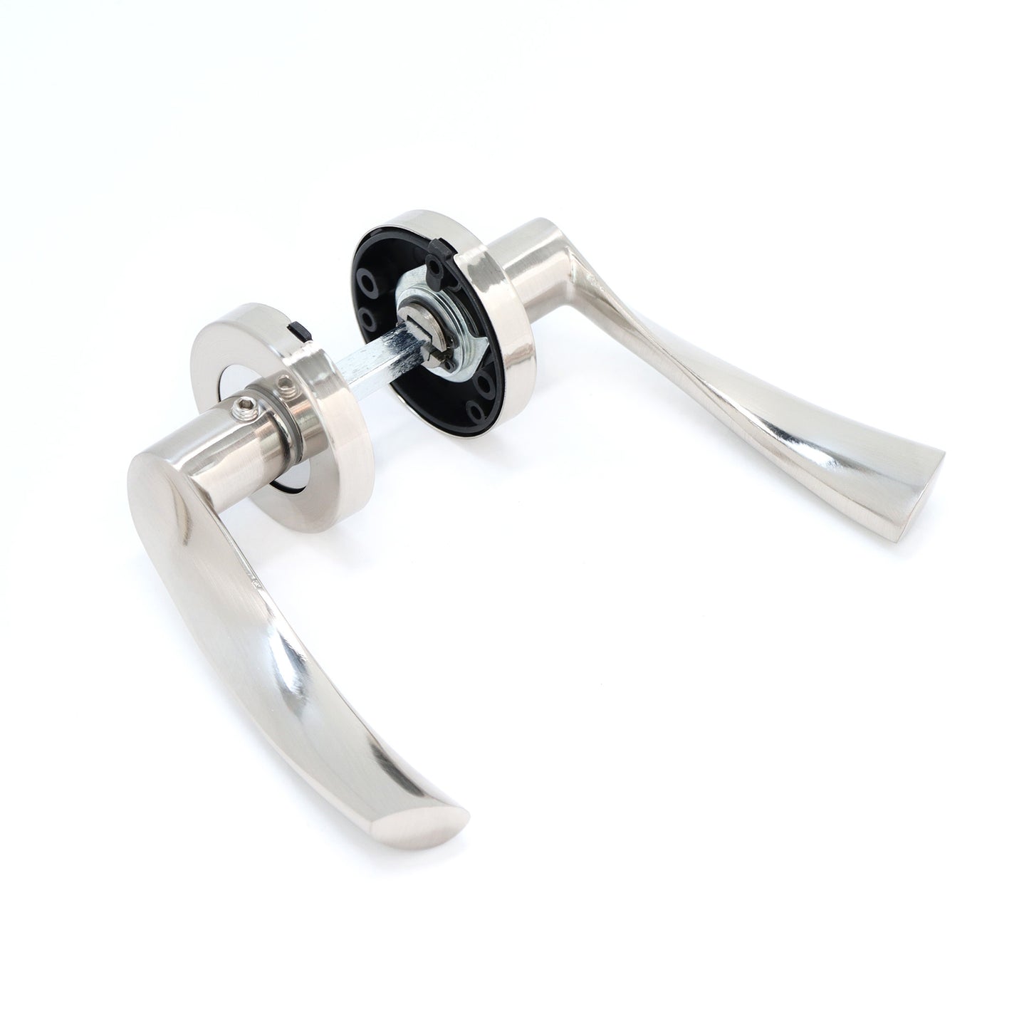 Lifestyle Mizar Lever on Round Rose Handle Set - Satin Nickel