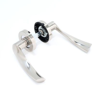 Lifestyle Mizar Lever on Round Rose Handle Set - Satin Nickel