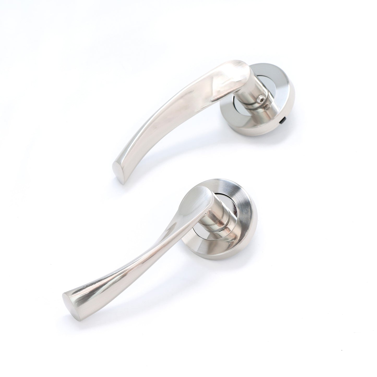 Lifestyle Mizar Lever on Round Rose Handle Set - Satin Nickel