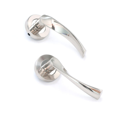 Lifestyle Mizar Lever on Round Rose Handle Set - Satin Nickel