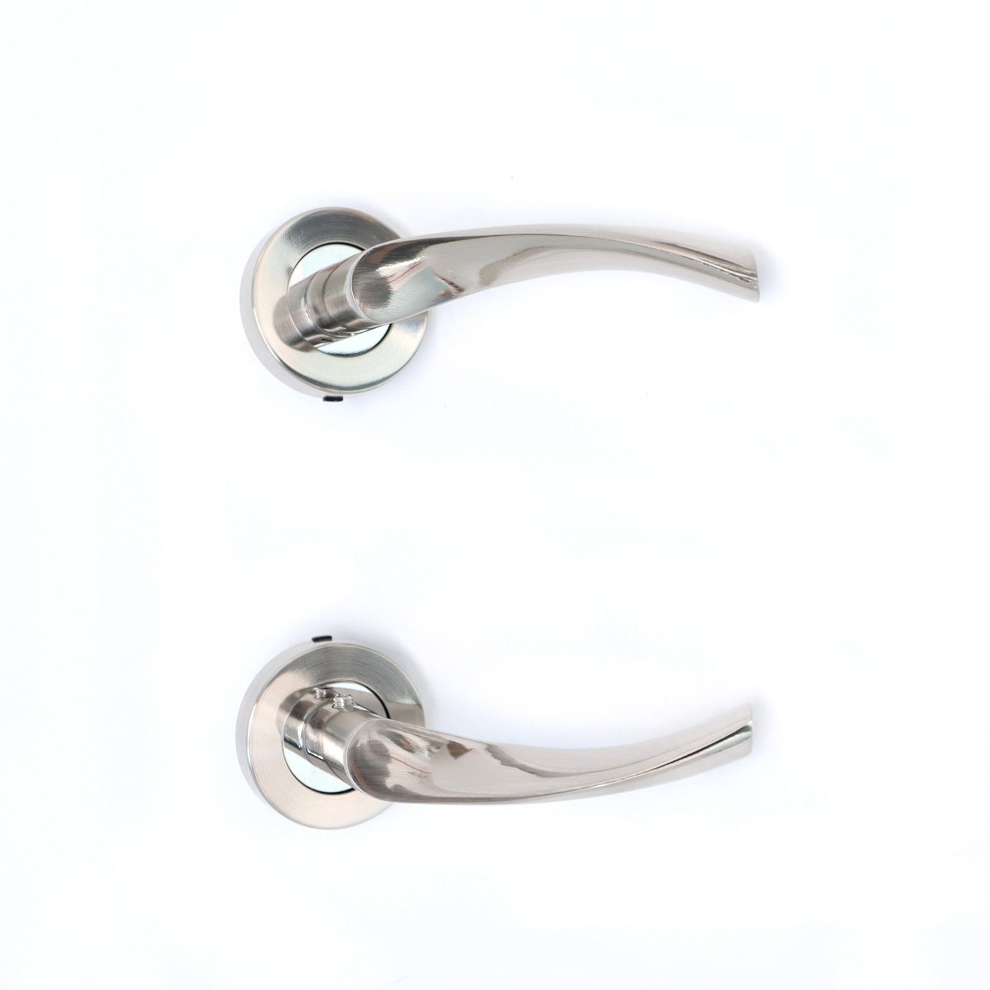 Lifestyle Mizar Lever on Round Rose Handle Set - Satin Nickel
