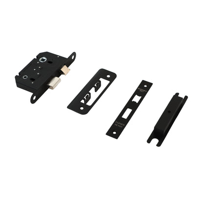 Satin Nickel 45mm Bathroom Sash Lock - Matt Black