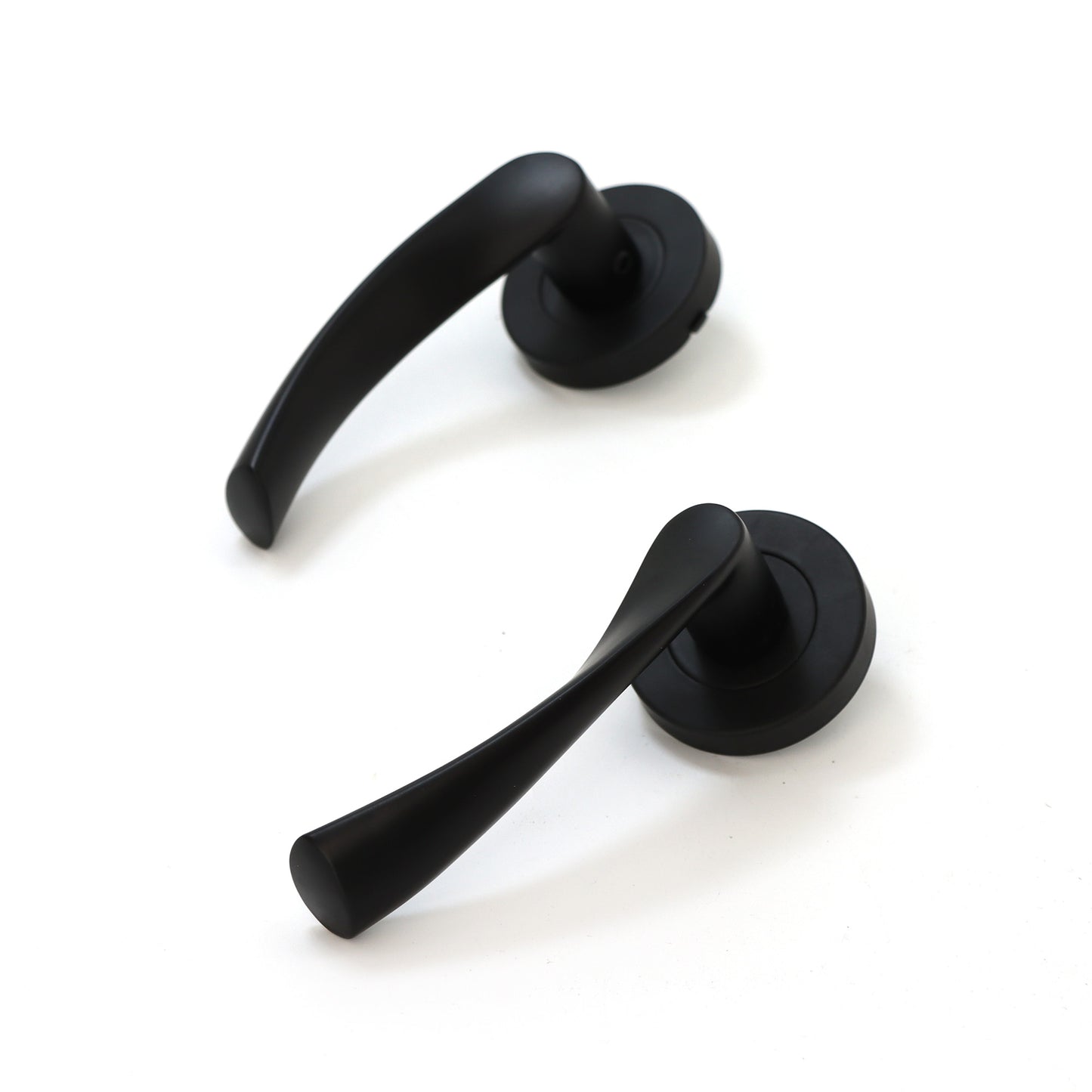 Lifestyle Mizar Lever on Round Rose Handle Set - Matt Black