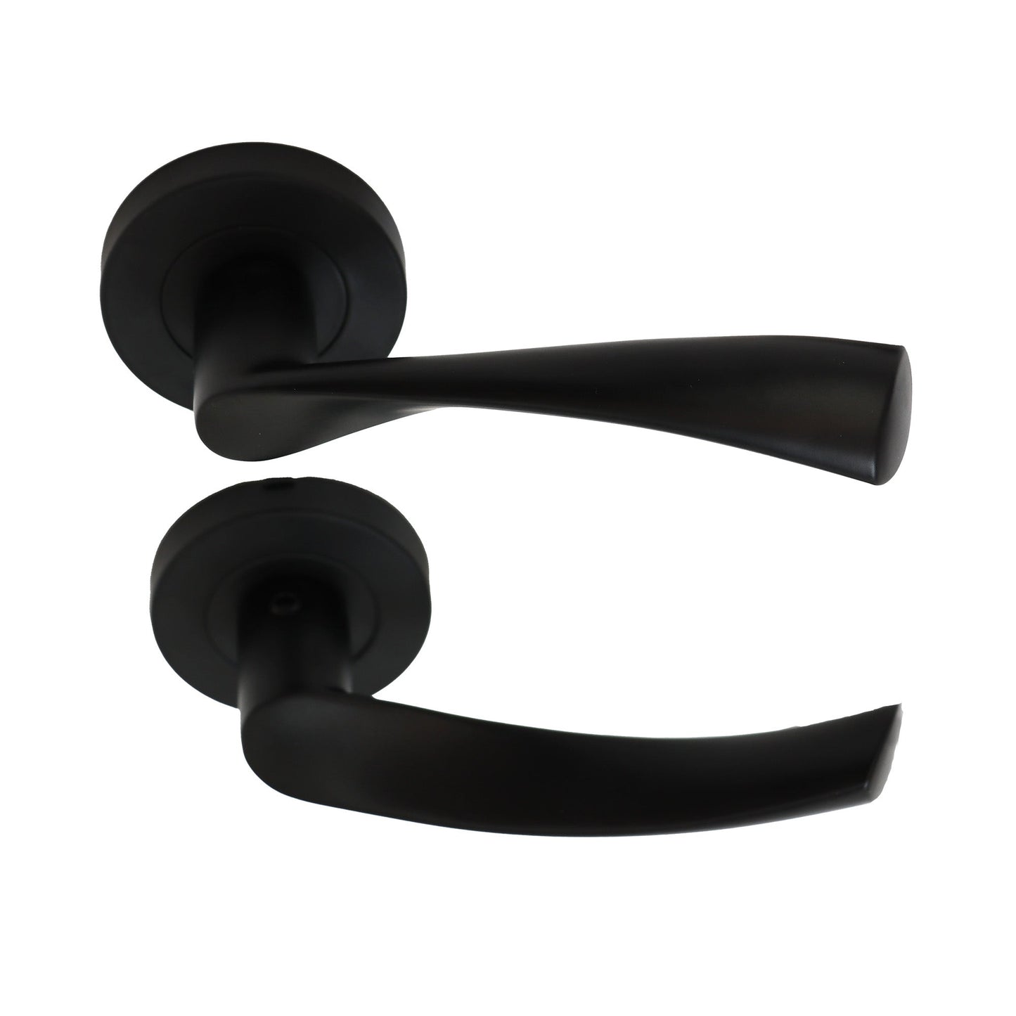 Lifestyle Mizar Lever on Round Rose Handle Set - Matt Black