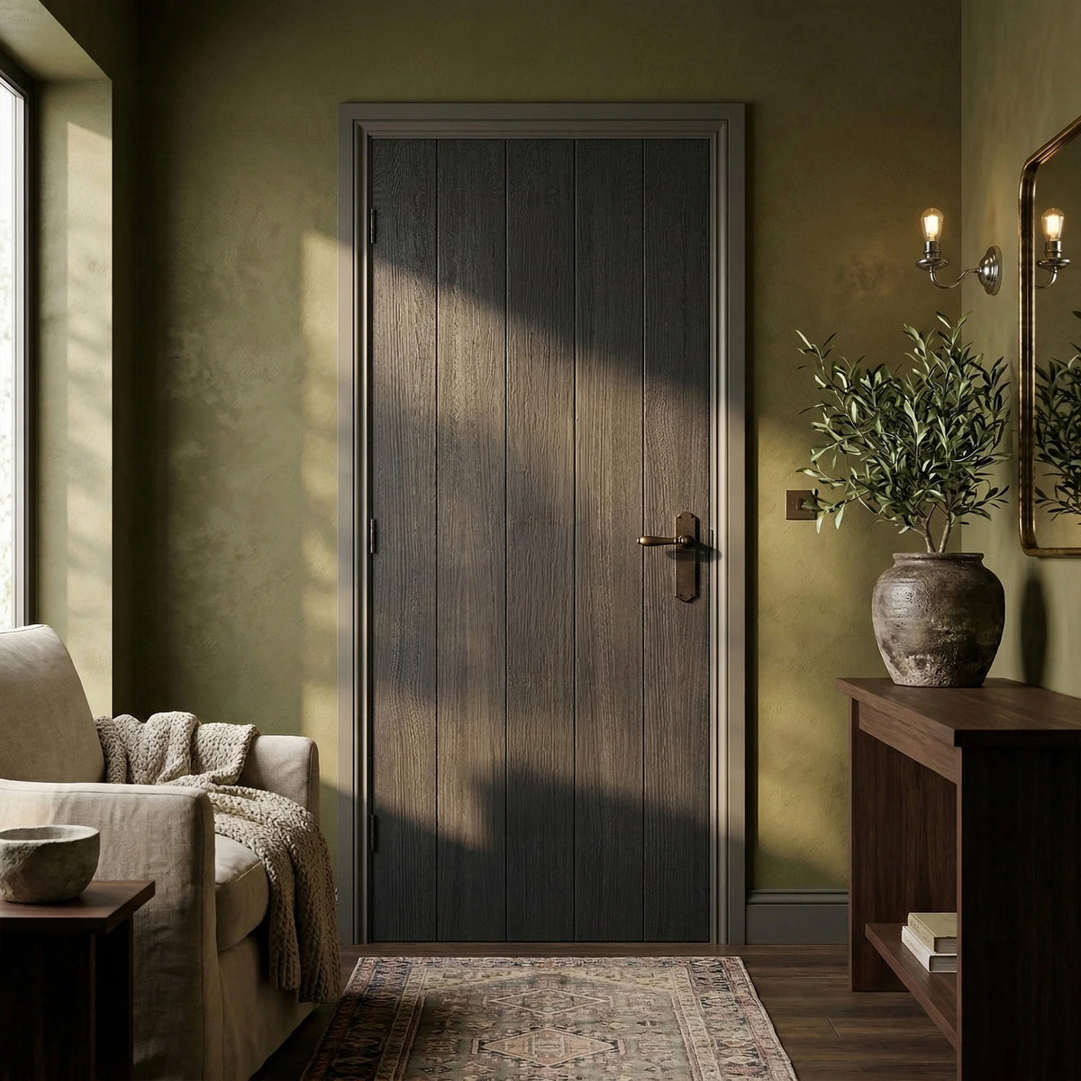 Black Internal Fully Finished Cottage Laminate Door