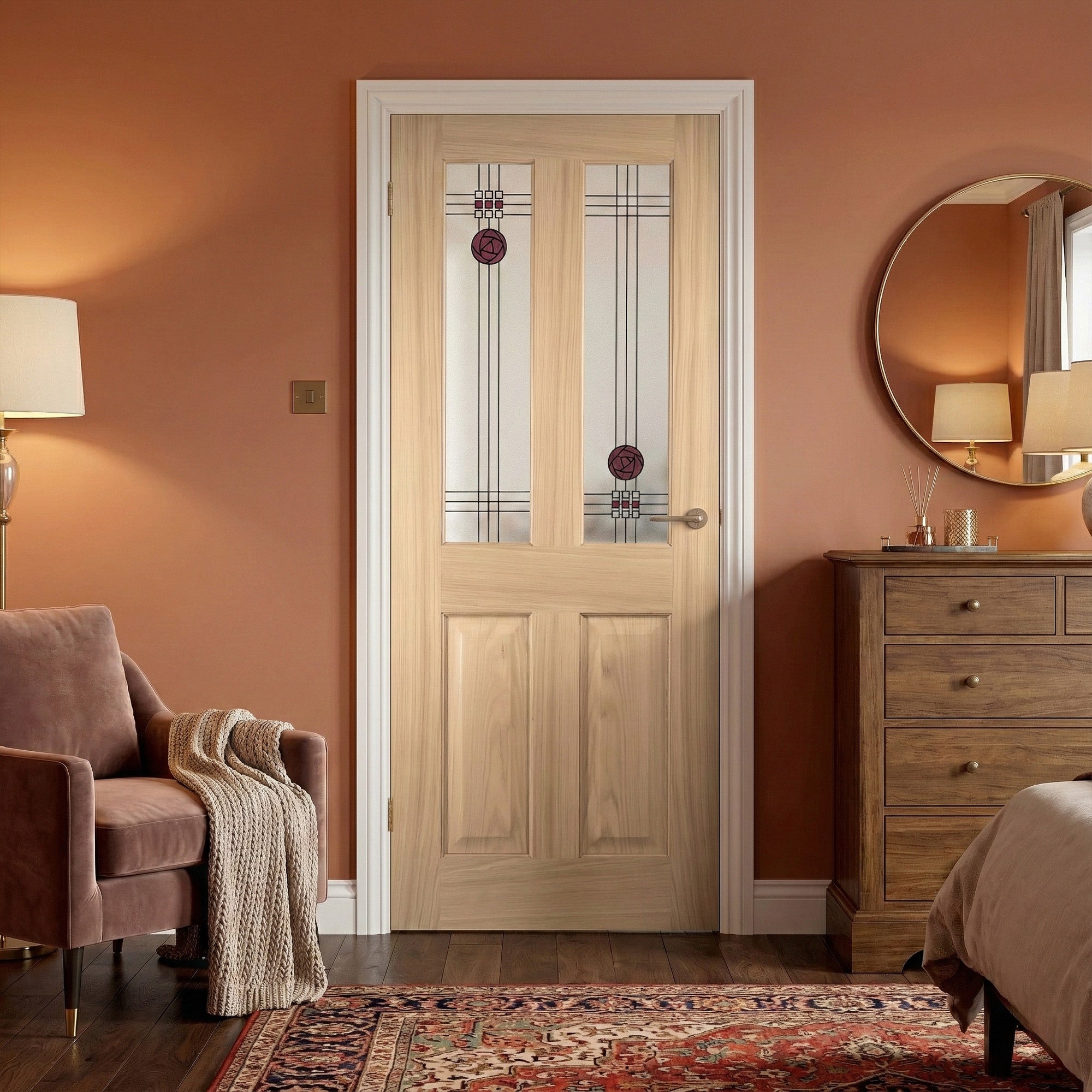 Jeld-Wen Oak Internal Unfinished Mackintosh 2 Light Clear and