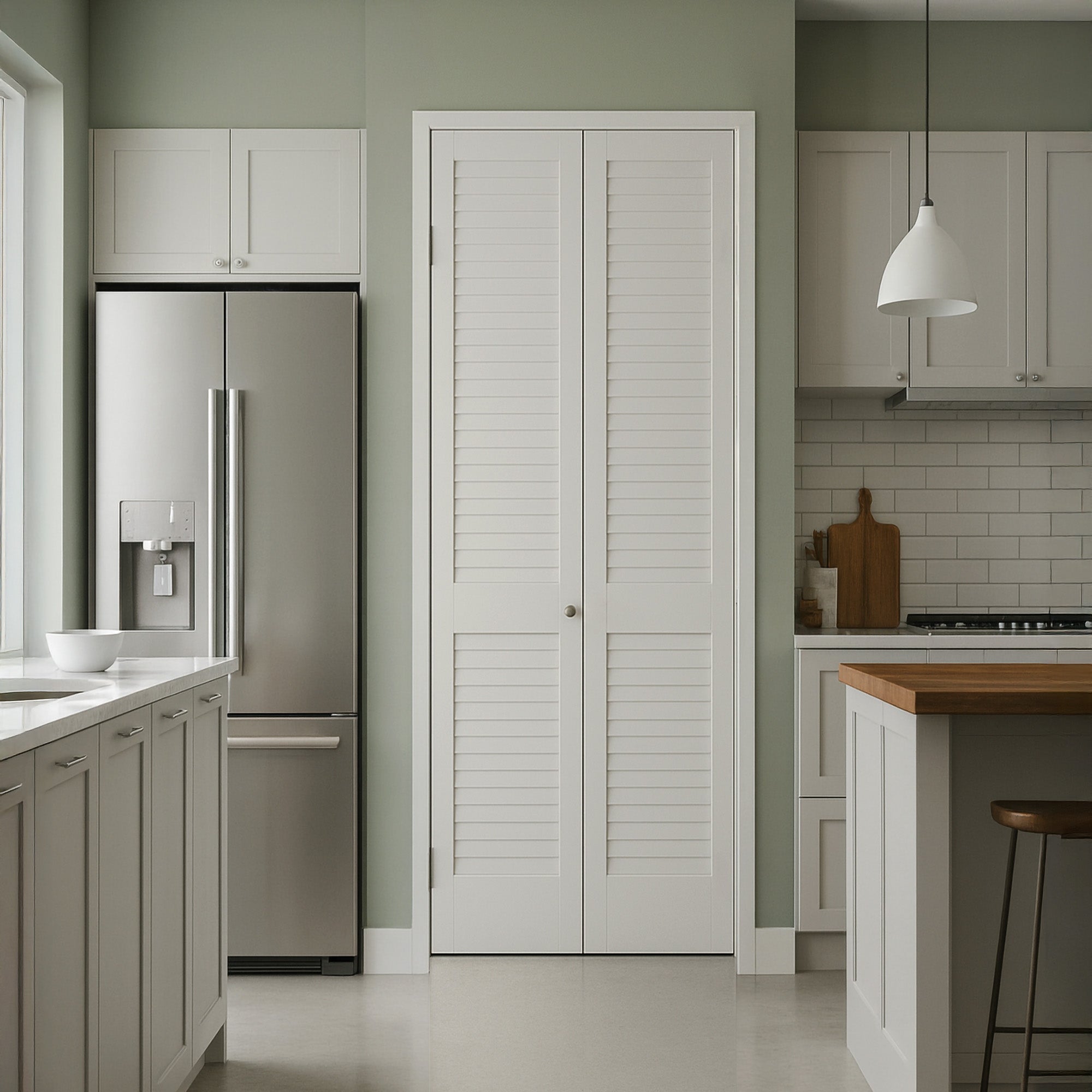 Liberty Doors White Painted Internal 28mm Open Louvre Bi-fold Door