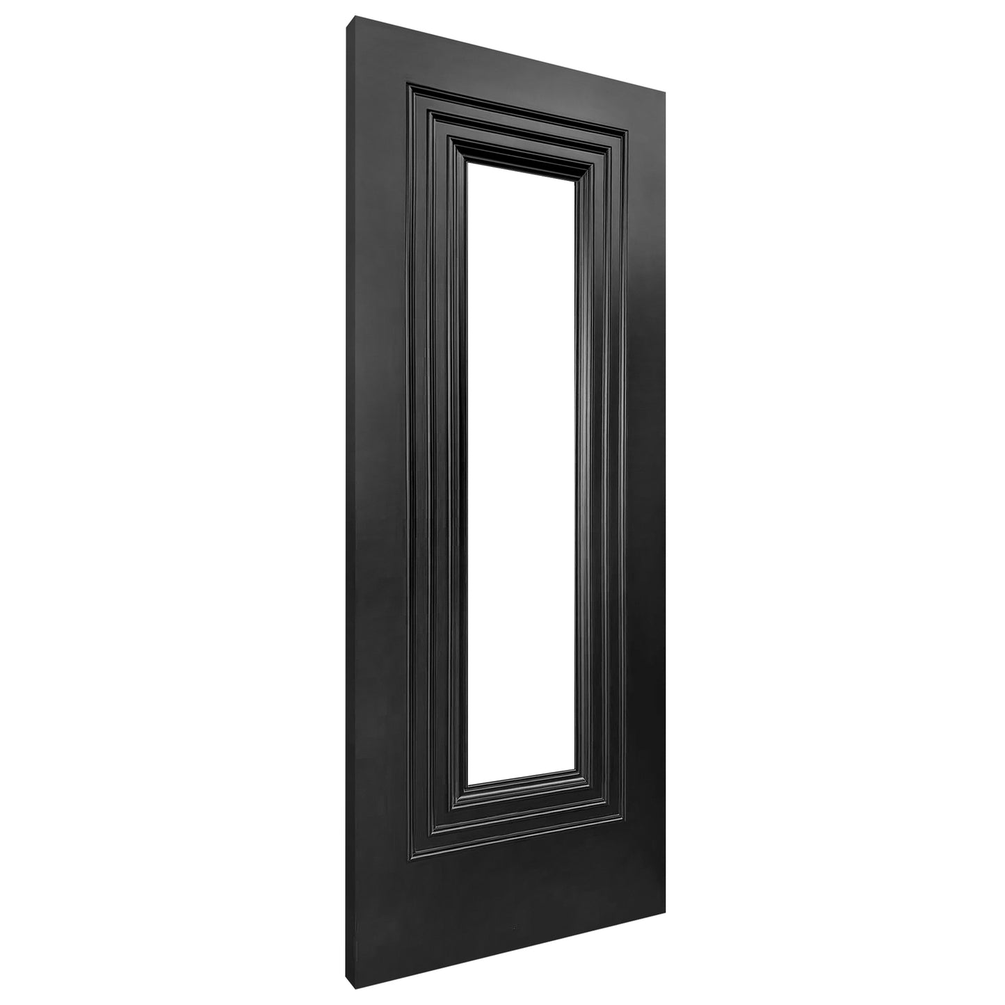 Jet Black Internal Fully Finished 1 Light Clear Glass Trinity Door (BLACKTRICG)