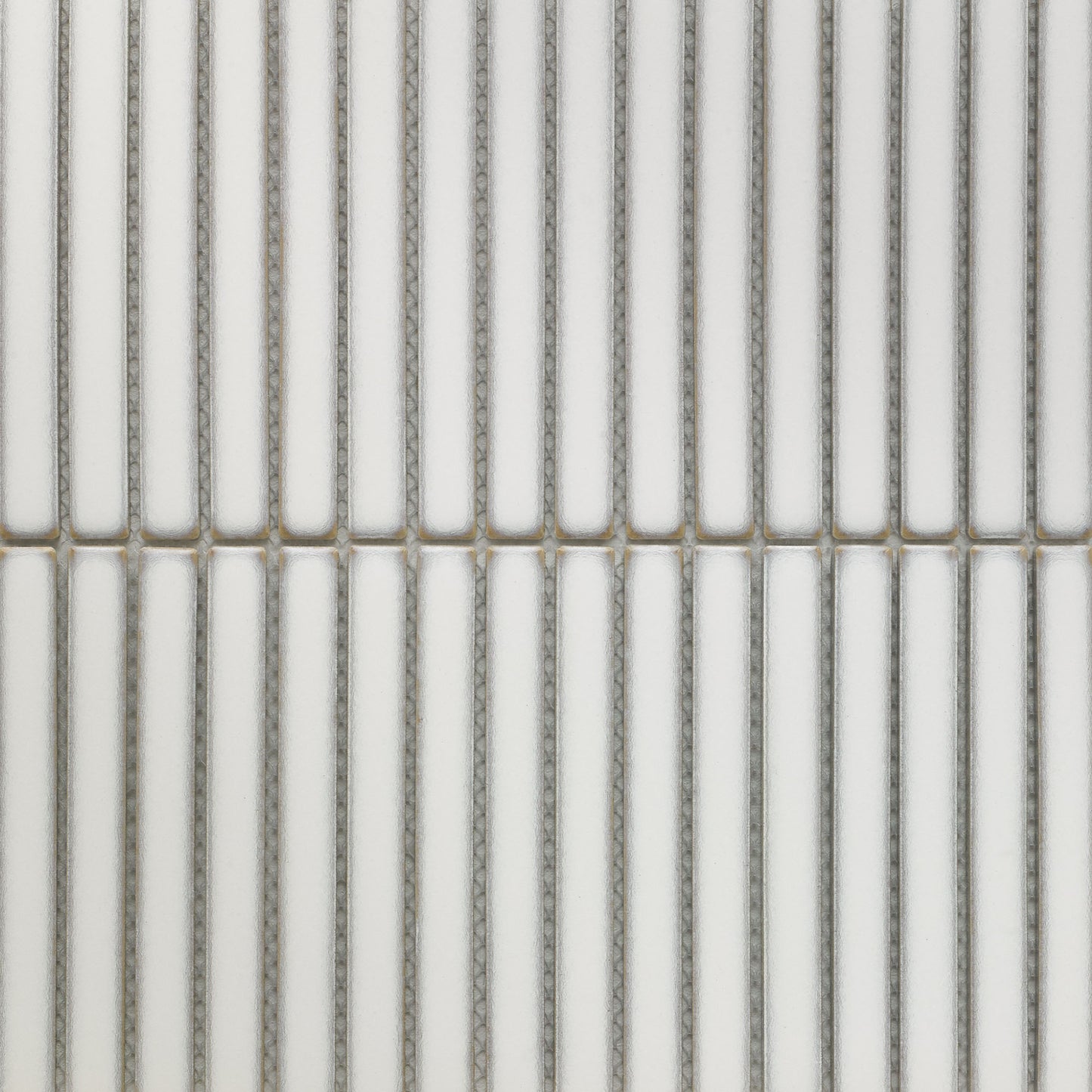 White Gloss - Linear Smooth Mosaic Porcelain Wall Tile Sample