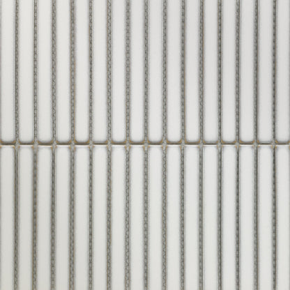 White Gloss - Linear Smooth Mosaic Water Resistant Porcelain Wall Tile