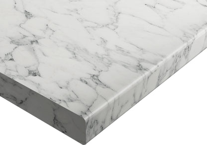 Marmo Bianco - Rounded Edge Laminate Worktop 3000mm x 600mm x 28mm