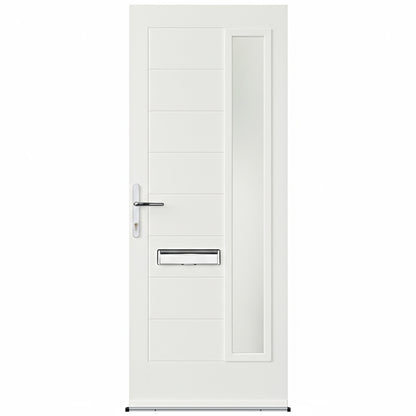 Minera Black Pre-Hung Obscure Satin Glass Composite Front Door Set