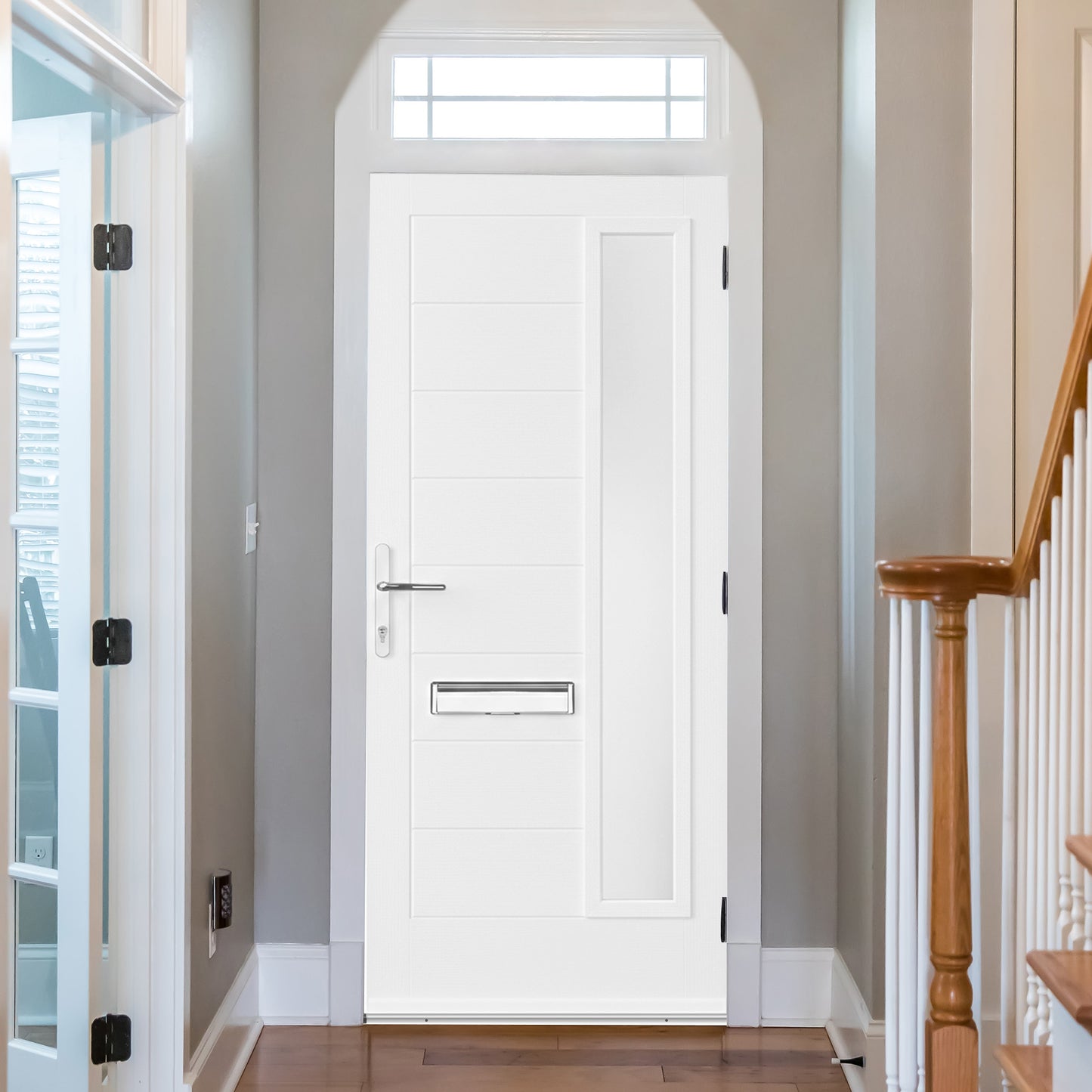 Minera Black Pre-Hung Obscure Satin Glass Composite Front Door Set