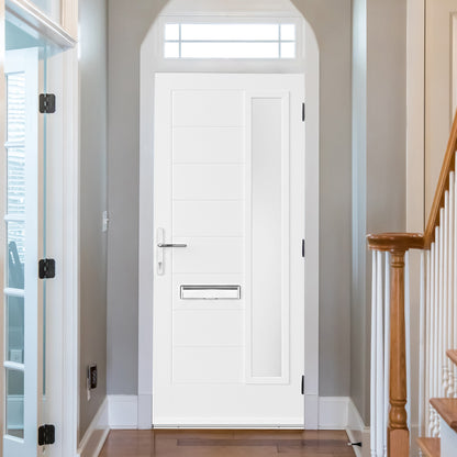 Minera Black Pre-Hung Obscure Satin Glass Composite Front Door Set