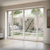 White Aluminium External Clear Glass French Patio Door with Sidelights