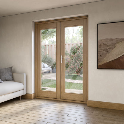 Fully Finished Oak External French Patio Door Set (OAKPATIO+HW)