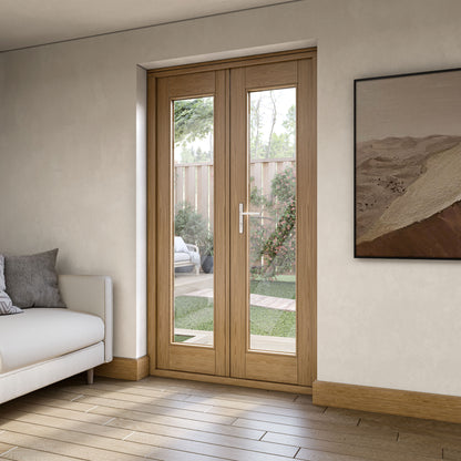 Fully Finished Oak External French Patio Door Set (OAKPATIO+HW)