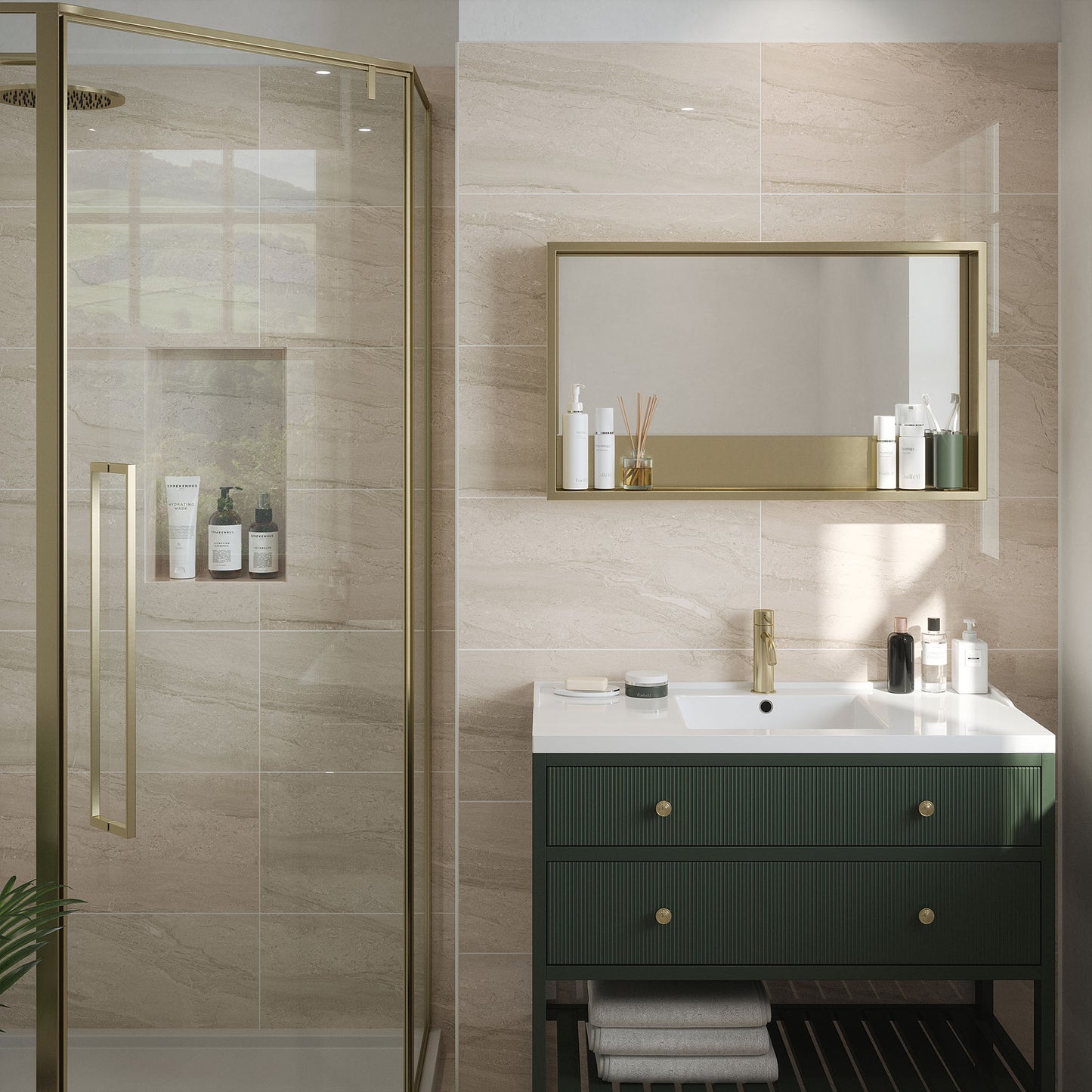 Beige - Arden 8.3mm Gloss Tile Sample (P12882)