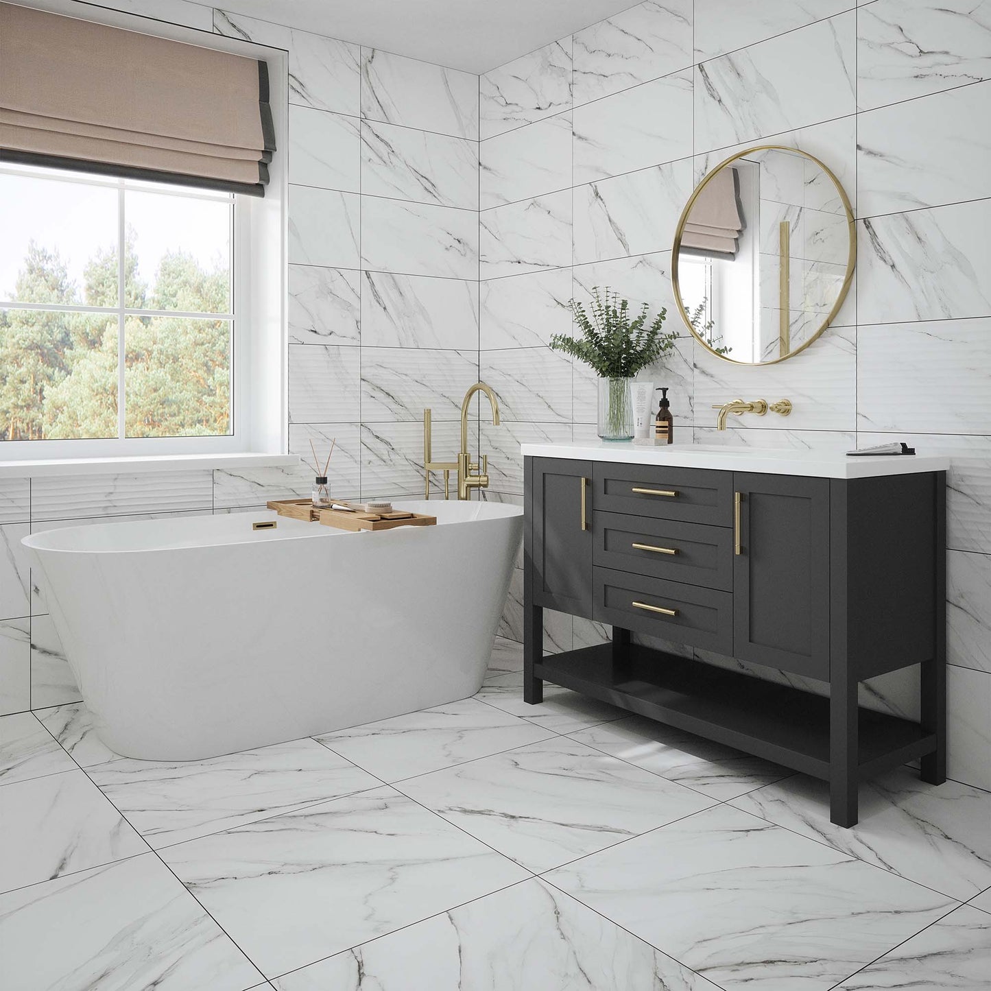 Clarence Matt - Smooth Porcelain Wall & Floor Tile Sample