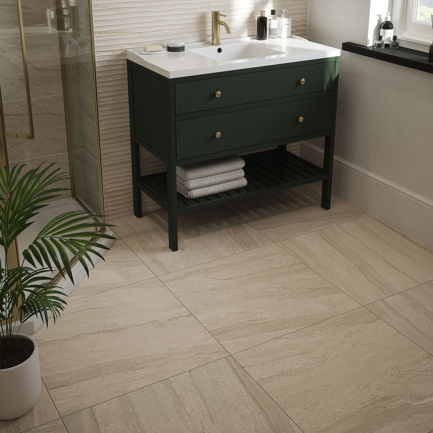 Beige Matt - Arden Smooth Waterproof Porcelain Wall & Floor Tile