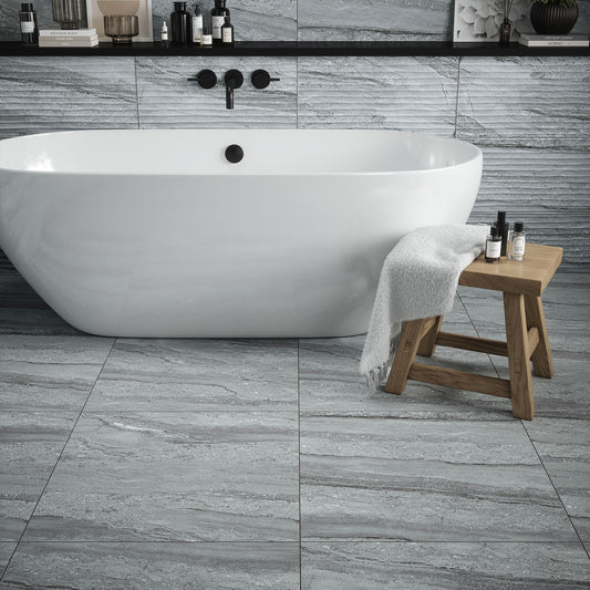 Grey Matt - Arden 9.5mm Smooth Waterproof Porcelain Wall & Floor Tile