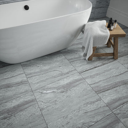 Grey Matt - Arden Smooth Waterproof Porcelain Wall & Floor Tile