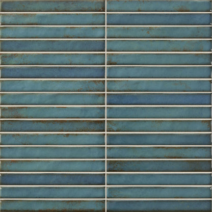 Turquoise Gloss - Elara Smooth Linear Water Resistant Ceramic Wall Tile