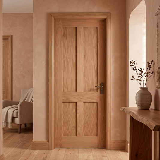 Oak Internal Fully Finished Victorian 4 Panel Flat Door